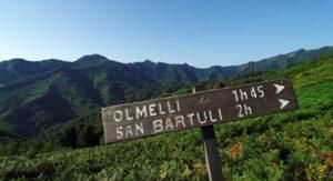 Trail to Olmelli and San Bartuli, hiking near the campsite in Haute-Corse